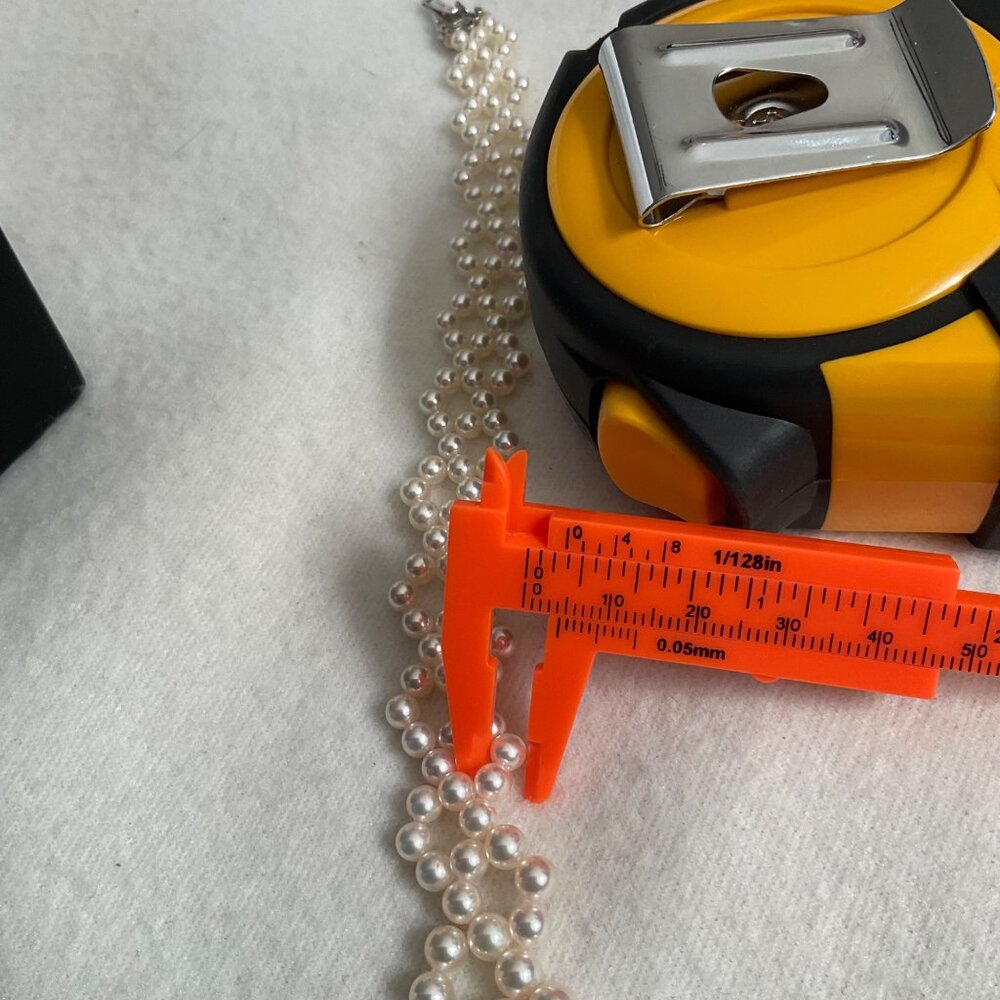 Mikimoto 4-7.5mm K18 Expert technique lace collar akoya pearls necklace w/case - Picture 12 of 14